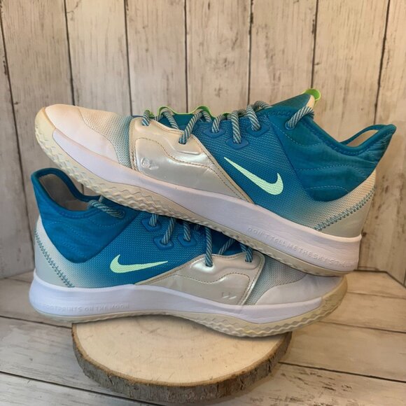 Nike Men’s PG 3 Paul George Lure Platinum Tint Blue Shoes Size 12 US AO2607-005 - Picture 7 of 10